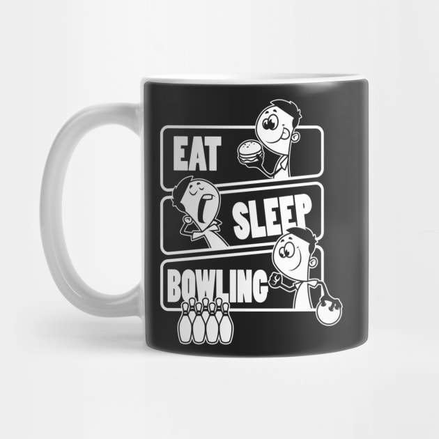 Eat Sleep Bowling - Bowling Ball Pins Gift print by theodoros20